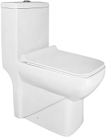 Azario Унитаз-моноблок Zeno AZ-1169 безободковый с бачком с сиденьем микролифт белый