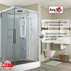 Avacan Душевая кабина 100/80 K2810LED прозрачная – фотография-2