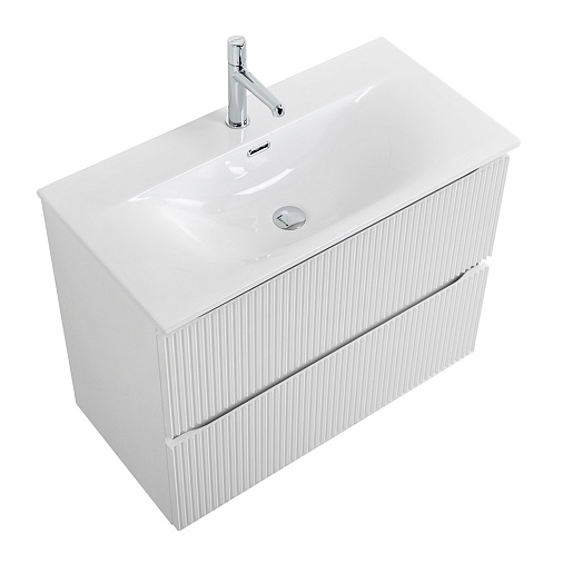 BelBagno Тумба с раковиной Uno mini 90 подвесная Bianco Opaco с раковиной BB-8099-3-90 – фотография-8