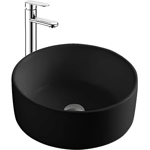 Aquatek Накладная раковина 40 AQ5118-MB матовая черная – фото, картинка, фотография-1
