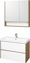 Акватон Мебель для ванной Сканди 90 дуб рустикальный, белая – фотография-1