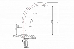 Zorg Смеситель для кухни "Clean Water ZR 314 YF-33" Black – фотография-2