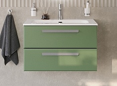 Cezares Тумба с раковиной Eco Cer-N 80 фисташковый софт CZR-8073-80 ручки серые