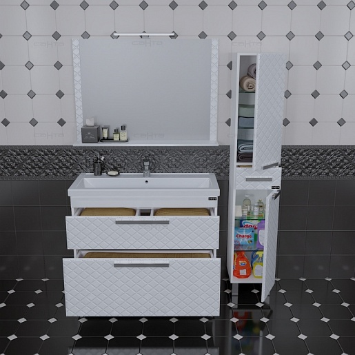 СанТа Тумба с раковиной Калипсо 100 NEW, напольная – картинка-7