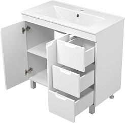 Misty Тумба под раковину Оптима 90 белая матовая – фотография-7