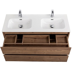 BelBagno Тумба под раковину Kraft 120 подвесная Rovere Tabacco двойная раковина – фотография-9