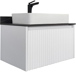 Comforty Тумба с раковиной Марсель 75 подвесная белая матовая – фотография-1