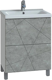 Vigo Мебель для ванной Geometry 2-600 белая/бетон – фотография-2