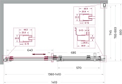 BelBagno Душевой уголок Marino MARINO-2-AH-1-140/80-C-GM 140x80 профиль оружейная сталь стекло прозрачное – фотография-10
