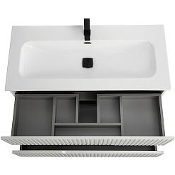 Cezares Тумба с раковиной Duet-N 100 подвесная Bianco Opaco с раковиной CZR-8073-100 – фотография-8