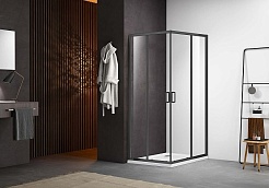 Aquatek Душевой уголок Ария 80/80 AQ ARI KV 08020GM профиль оружейная сталь, стекло прозрачное – фотография-3