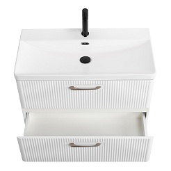 BelBagno Тумба под раковину Due 80 подвесная Bianco Lucido – фотография-4