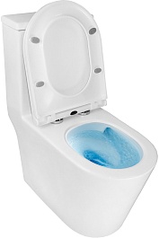 Azario Унитаз-моноблок Scala AZ-8101 безободковый с бачком с сиденьем микролифт белый – фотография-10