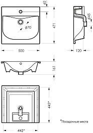 Mixline Тумба с раковиной Брикс 50 2 ящика белая – фотография-9