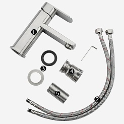 Frap Смеситель для раковины F10805 сатин – фотография-2