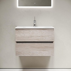 Sancos Тумба с раковиной Urban 70 дуб галифакс натуральный раковина Element 71 CN7007 – фотография-2