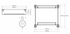 Bemeta Полка двойная стеклянная Retro chrom 144301122 – фотография-2