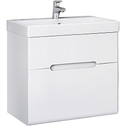 Jorno Тумба с раковиной Moduo Slim 50 белая Mod.01.50/P/W подвесная – фотография-1