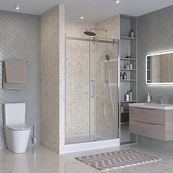 BelBagno Душевая дверь в нишу Marino MARINO-2-BF-1-110-C-CR 110x195 профиль хром стекло прозрачное – фотография-4