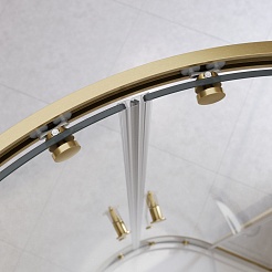 Cezares Душевой уголок Relax 304 RELAX-304-R-2-90-C-BORO 90x90 профиль брашированное золото стекло прозрачное – фотография-6