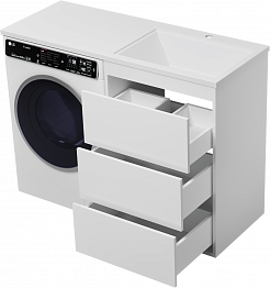 Brevita Мебель для ванной Grafit 120 R под стиральную машину белая – фотография-6