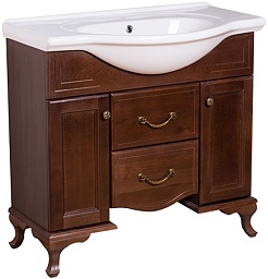 Bas Тумба под раковину Берта 85, орех, глухие дверцы – фотография-1