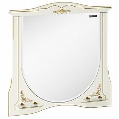  Зеркало для ванной Luise-II 100, белый/патина золото – фотография-1