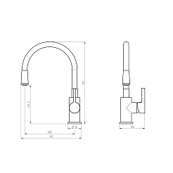 Tokito Смеситель для кухни AISAI чёрный TOK-AIS-1017 – фотография-4