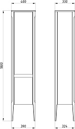 ASB-Woodline Шкаф пенал Лорена 40 белый/бежевый – фотография-7
