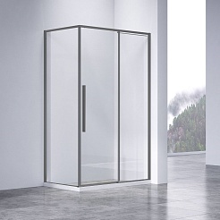 Vincea Душевой уголок Slim-N 120x90 VSR-4SN9012CLGM профиль вороненая сталь стекло прозрачное – фотография-2