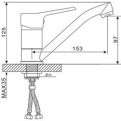 Gappo Смеситель для кухни 35к G4536 хром – фотография-4