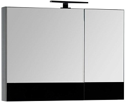 Aquanet Зеркальный шкаф "Верона 90" камерино черный – фотография-1