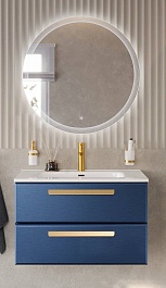 BelBagno Мебель для ванной Eco Cer-N 80 CZR-8095-80 sapfiro ручки сатиновое золото – фотография-1