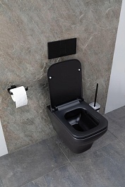 Allen Brau Унитаз подвесной Infinity 4.21011.31 чёрный матовый с крышкой 4.21014.AN – фотография-27