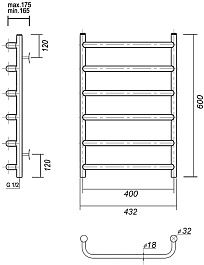 Domoterm Полотенцесушитель Стефано П6 400x600 золото – фотография-4