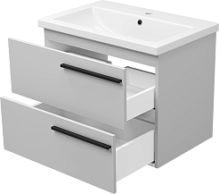 Misty Тумба с раковиной Ненси 70 подвесная серая матовая – фотография-4