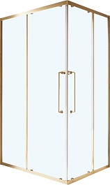 Cezares Душевой уголок Relax 304 RELAX-304-AH-2-120/90-C-BORO 120x90 профиль брашированное золото стекло прозрачное – фотография-1