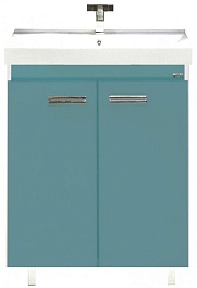 Misty Тумба с раковиной Джулия QVATRO 60 прямая голубая – фотография-1