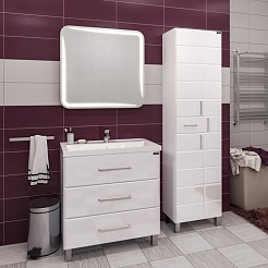 СанТа Тумба для умывальника Омега 80 Фостер напольная – фотография-4