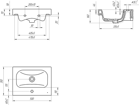 Бриклаер Тумба с раковиной Кристалл 50 – фотография-10