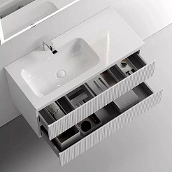 Sancos Тумба с раковиной Snob T 100 L bianco раковина CN7014 – фотография-3