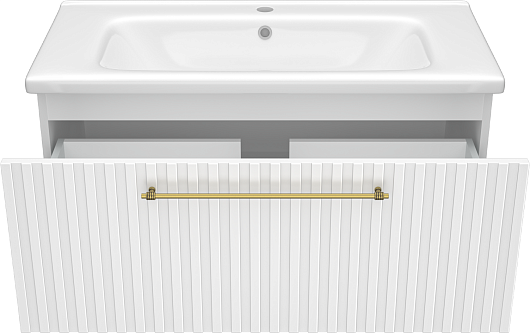 Brevita Тумба под раковину Alicante 90 подвесная белая – картинка-3