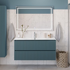 BelBagno Тумба с раковиной Uno 120 подвесная Голубой матовый с раковиной BB-8099-120 – фотография-11
