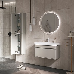 Equil Шкаф пенал Elegante 36 R/L амарок/белый – фотография-6