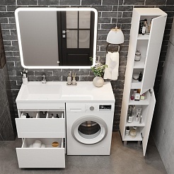 Onika Мебель для ванной Милтон 120 L под стиральную машину белая – фотография-4