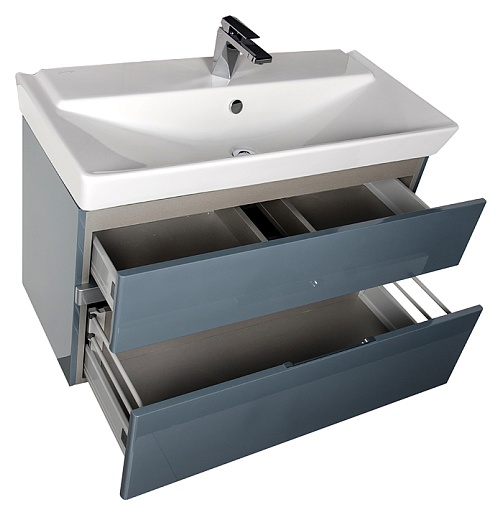 Aquanet Мебель для ванной "Виго 100" сине-серая – фотография-8
