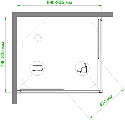 Royal Bath Душевой уголок 90/80 HPD RB8090 HPD-T-CH – фотография-4