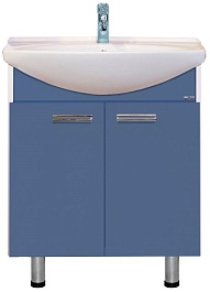 Misty Тумба с раковиной Джулия 75 прямая синий металлик – фотография-1