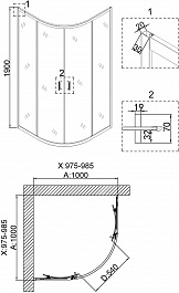 Niagara Душевой уголок Nova 100x100 NG-6407-08 Gold – фотография-4