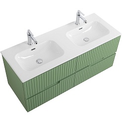 Cezares Тумба с раковиной Duet-N 120 с 4 ящиками подвесная фисташковый софт CZR-8073-120-2 – фотография-3